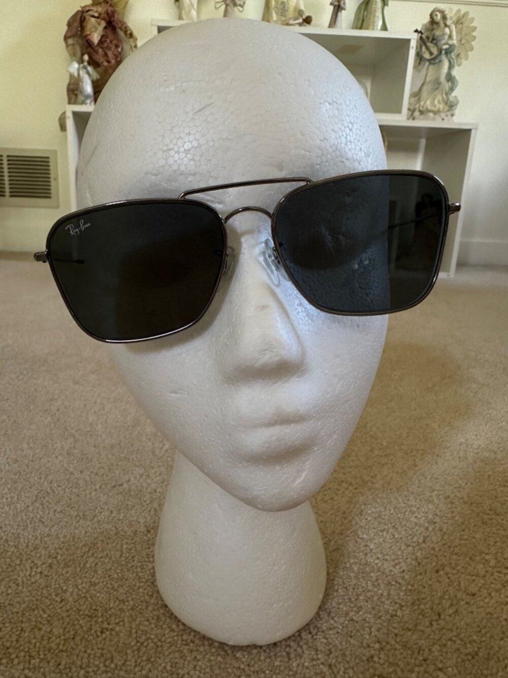 Ray-Ban Black  Reverse Sunglasses Square Frame Metal Design Unisex Vintage Look